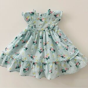 Janie and Jack 18-24 Months Baby Girl Floral Ruffle Bow Dress Spring Summer